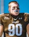  ?? ?? Lehigh University’s Trevor Harris looks out before an April 3, 2021, game against Bucknell University.