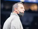  ?? BRUCE KLUCKHOHN/AP ?? Lakers coach Frank Vogel entered the NBA’S health and safety protocols Sunday and wasn’t on the bench for his team’s game against the Bulls.