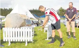  ??  ?? NZ Black Cap, Neil Wagner cutting the ribbon to officially open the new Katikati Cricket Ground on Sunday.