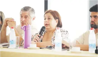  ?? ?? La senadora Esperanza Martínez (FG) cuestiona al ministro de Economía, Carlos Fernández V.