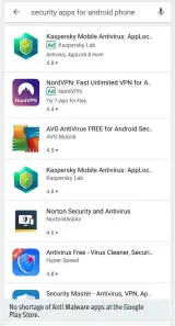  ??  ?? No shortage of Anti Malware apps at the Google Play Store.