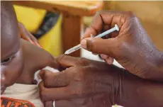  ?? — AFP file photo ?? A child getting a malaria vaccinatio­n at Yala Sub-County hospital, in Yala, Kenya.