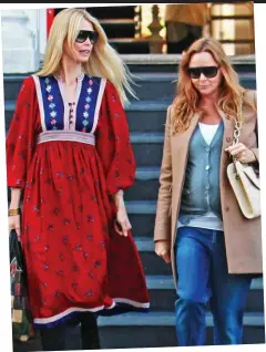  ??  ?? Stylish: Model Claudia Schiffer and designer Stella McCartney on the school run. Right: Isabella