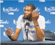  ?? D. Ross Cameron / Special to The Chronicle ?? Warriors forward Kevin Durant said, “I definitely want to be the voice of where I come from.”