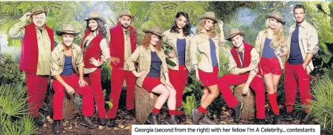  ??  ?? Georgia (second from the right) with her fellow I’m A Celebrity... contestant­s