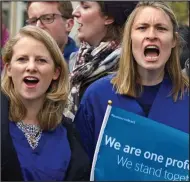  ??  ?? ‘In vain’: Striking junior doctors in Westminste­r