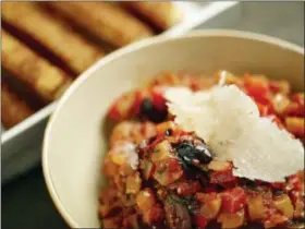  ?? THE CULINARY INSTITUTE OF AMERICA VIA AP ?? This photo provided by The Culinary Institute of America shows an eggplant caponata in Hyde Park, N.Y. This dish is from a recipe by the CIA.