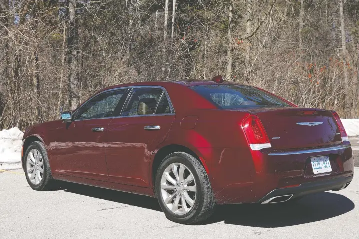  ?? PHOTOS: CLAYTON SEAMS/DRIVING.CA ?? The 2020 Chrysler 300 is a big car on the outside, and that translates to extra interior space as well.