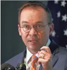  ??  ?? Mick Mulvaney was tapped as acting director by President Trump. AP