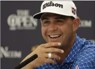  ?? MATT DUNHAM - THE ASSOCIATED PRESS ?? FILE - In this Tuesday, July 16, 2019 file photo, Gary Woodland of the United States smiles as he listens to a question from the media during a press conference ahead of the start of the British Open golf at Royal Portrush in Northern Ireland.