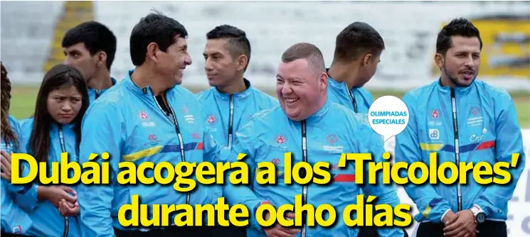  ??  ?? OLIMPIADAS ESPECIALES ABANDERADO. Gilbert Piedra fue elegido como abanderado de la delegación ‘tricolor’ en un evento en el que estuvo presente el presidente Lenín Moreno.