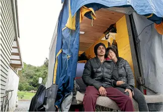  ??  ?? Former Queenstown chef Ryann Lourenco has started a petition asking the Government to relax visa restrictio­ns so he could find work. Ryann and his girlfriend, Daniele Fukuda, are now living in a converted truck at a campground in Porirua.