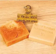  ?? ?? ONLY NATURAL: Trudy Harrison’s soap range includes clay and spices, poppy seeds and calendula. Almost all her products are vegan.