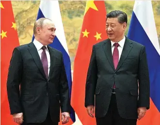  ?? ?? El presidente ruso, Vladímir Putin, y su homólogo chino, Xi Jinping, a principios de febrero pasado.