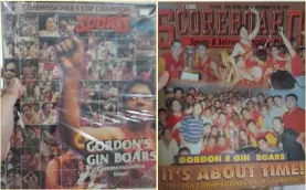  ?? ?? The author’s collection of Scoreboard Magazine and Sports Weekly that came out with a feature about Gordon’s Gin and Jaworski