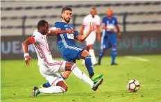  ?? Courtesy: Al Nasr Club ?? Action from the match between Sharjah and Al Nasr during ■ the Arabian Gulf league on Friday night. Sharjah won 6-3.