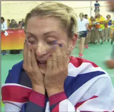  ??  ?? Tears: Laura Trott after last night’s historic victory