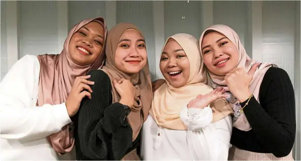  ?? — KaMarUL arIFFIn/The Star ?? (From left) nur Fazrina, norfazira, nur Farahida and noor Syamimi make up nama, a Malaysian girl group who earned a spot in the semi-finals of Asia’s Got Talent.