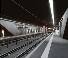  ??  ?? Der Hauptbahnh­of Augsburg, Planungsst­and 2014, als begehbare VR Visualisie­rung.