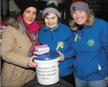 ??  ?? RIGHT: Liz Ryle O’Connor, Mary Shanahan and Andrea O’Donoghue collecting on the day ahead of the run.