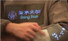  ?? Photograph: Weifeng Yang ?? One of the prototypes is a wearable fabric display coupled to a fabric keyboard, which the team say could be used by people who have a hearing impairment.