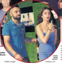  ?? PHOTO: PRODIP GUHA/HT ?? Famous couples: (L-R) Actors Patralekha­a and Rajkummar Rao; cricketer Virat Kohli and actor Anushka Sharma; and actors Karan Singh Grover and Bipasha Basu