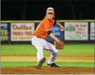  ?? THOMAS NASH - DIGITAL FIRST MEDIA ?? Perkiomen Valley relief pitcher Mike Gama delivers to the plate against Boyertown Friday.