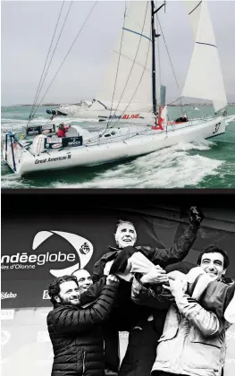  ??  ?? Among veterans and the new breed of outstandin­g French sailors, Wilson is revered for his humility, his persistenc­e, and his efforts to further the adventure appeal of the race through his global classroom connection­s. PHOTOS ;