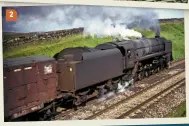  ?? COLOUR RAIL ?? 2 2: Built at Crewe in 1954, ‘9F’ No. 92017 is in typically grubby condition as it heads up the grade near Shap summit, July 1967. Withdrawal of this Carlisle Kingmoor-based example would take place just four months later.