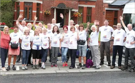  ??  ?? The Coast to Coast walkers set off from the Gary Kelly Cancer Support Centre on Friday.