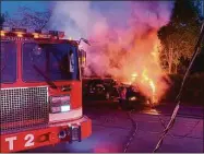  ?? Norwalk Fire Department / Contribute­d photo ?? Crews respond to a fatal house fire on Nelson Avenue on Saturday morning.