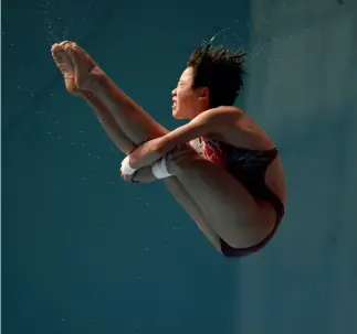  ?? Fotos de VCG ?? Chen Yuxi, campeona de plataforma de 10 metros, en la competició­n.
