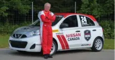  ?? JIM KENZIE FILE PHOTO FOR THE TORONTO STAR ?? Jim Kenzie prepares to do battle in the Nissan Micra Cup last July.