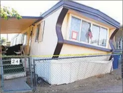  ??  ?? On Friday, a second earthquake shook Southern California just northeast of Ridgecrest, where this mobile home was jolted by a quake Thursday.