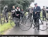  ??  ?? David Jason gets ready to saddle up