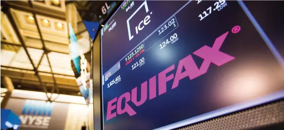  ?? Bloomberg ?? After getting hacked in July, Equifax waited more than a month to make a public announceme­nt