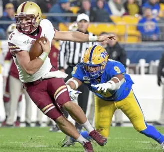  ?? Matt Freed/Post-Gazette ?? Linebacker Saleem Brightwell started 26 games and recorded 196 career tackles as a Panther. He was out of football in 2020, working in marketing in New Jersey.