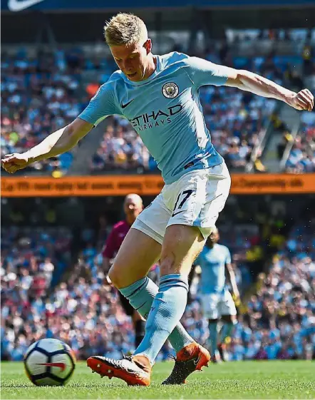  ??  ?? Tough luck: Manchester City midfielder Kevin De Bruyne is absent due to a long-term knee injury. — AFP