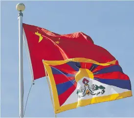  ?? DAVE ABEL / POSTMEDIA NEWS ?? A student in Canada who posted a picture of the Tibetan flag on Twitter found himself subject to the unwelcome attention of the Chinese government shortly afterward.