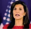  ?? ?? Nikki Haley Ex-candidata repubblica­na