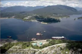  ?? The Canadian Press ?? An aerial view of Kinder Morgan’s Trans Mountain marine terminal in Burnaby is shown on Tuesday. A major court decision expected today could determine the fate of the contentiou­s Trans Mountain pipeline expansion and further define Canada’s duty to consult with First Nations, experts say.