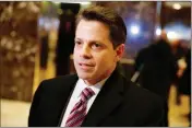  ?? ASSOCIATED PRESS ?? file photo, Anthony Scaramucci, a senior adviser to President Donald Trump, talks to reporters in the lobby of Trump Tower in New York. CNN late Monday accepted the resignatio­ns of journalist­s Thomas Frank, Eric Lichtblau and Lex Haris over last week’s...