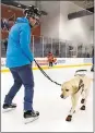  ?? ESSDRAS M. SUAREZ FOR THE WASHINGTON POST ?? Emily Molchan skates with guide dog Remington at a blind hockey session.