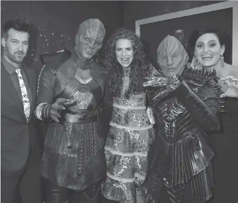  ?? PHOTOS: CBS INTERACTIV­E ?? Canadian Clare McConnell, centre, auditioned for the role of Klingon leader Dennas in the new series, Star Trek: Discovery with no expectatio­n of being cast. Once her selection was confirmed, she had to keep it a secret from everyone — including family and friends.