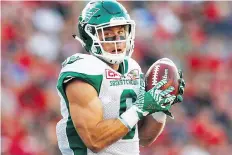  ?? JEFF MCINTOSH/THE CANADIAN PRESS ?? Veteran receiver Rob Bagg is back, but it’s not yet known whether he’ll face the Stampeders on Sunday.