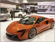  ?? ?? The high-end McLaren Artura hybrid is on display at the Silicon Valley Auto Show.