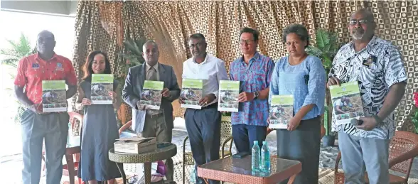  ?? ?? Senior management of the Ministry of Agricultur­e with the representa­tives from the Food and Agricultur­e Organizati­on and the European Union with the newly launched Youth in Agricultur­e Policy at the Ministry Headquarte­rs in Raiwaqa.