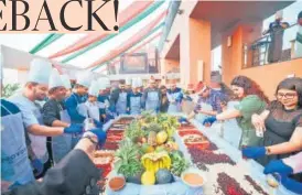  ?? HT PHOTOS ?? Cake-mixing ceremony underway at hotel Novotel Lucknow.