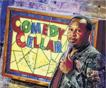  ?? Nina Westervelt / New York Times ?? Roy Wood Jr. performs during the “Comedy Cellar” show for Comedy Central.