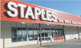  ?? STAFF FILE PHOTO BY ANGELA ROWLINGS ?? SHARES UP: Shares of Staples Inc. went up yesterday on news the retailer is mulling a sale.